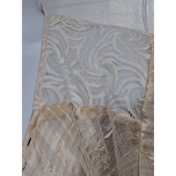 Chico's Travelers Size 1 Sheer Beige Black Open Front Asymmetrical Hem Cardigan - Picture 4 of 11